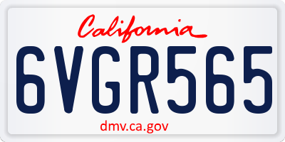 CA license plate 6VGR565