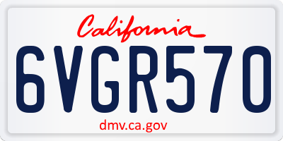 CA license plate 6VGR570