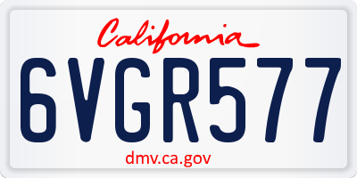 CA license plate 6VGR577