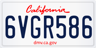 CA license plate 6VGR586