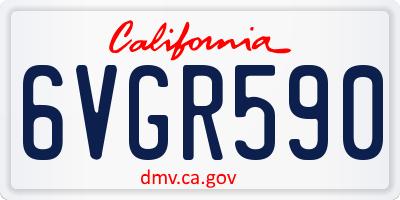 CA license plate 6VGR590