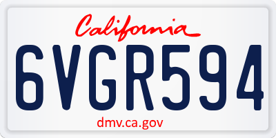 CA license plate 6VGR594