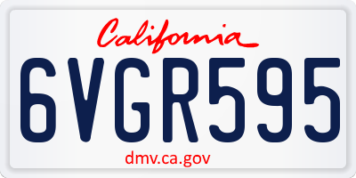 CA license plate 6VGR595