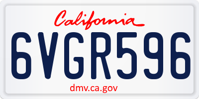 CA license plate 6VGR596