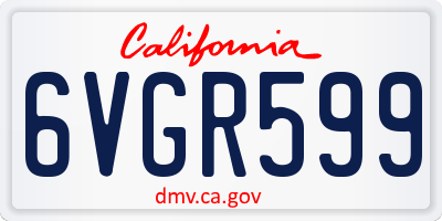 CA license plate 6VGR599