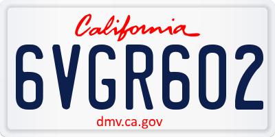 CA license plate 6VGR602