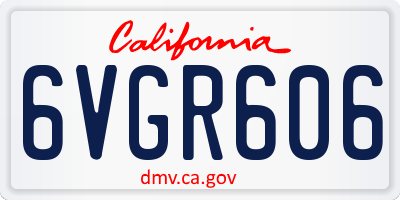 CA license plate 6VGR606