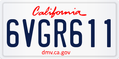 CA license plate 6VGR611