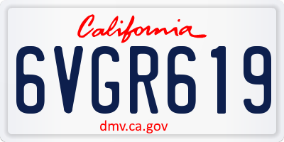 CA license plate 6VGR619