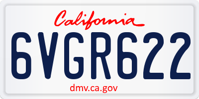 CA license plate 6VGR622