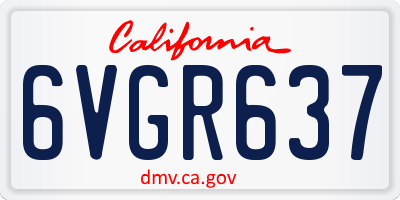 CA license plate 6VGR637