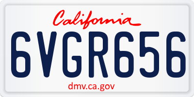 CA license plate 6VGR656