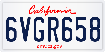 CA license plate 6VGR658