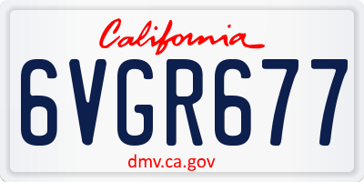 CA license plate 6VGR677