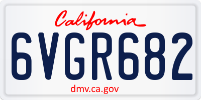 CA license plate 6VGR682