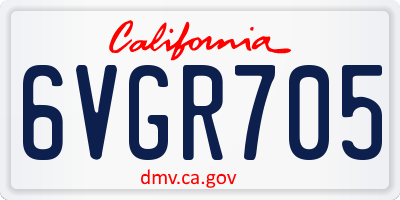 CA license plate 6VGR705