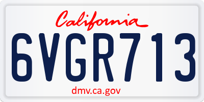 CA license plate 6VGR713
