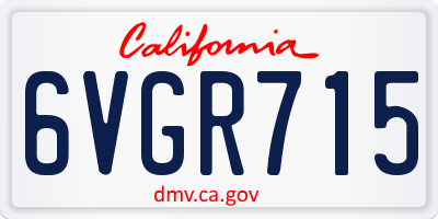 CA license plate 6VGR715