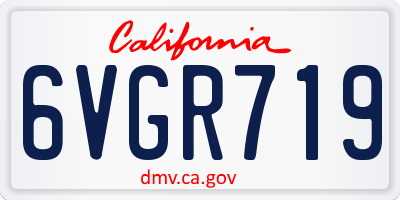 CA license plate 6VGR719