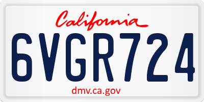 CA license plate 6VGR724