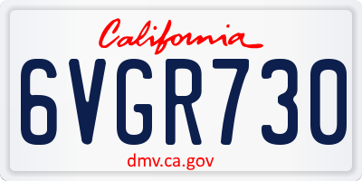 CA license plate 6VGR730