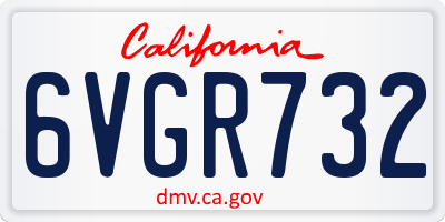 CA license plate 6VGR732