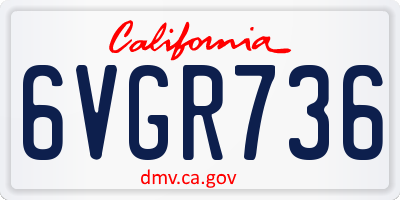 CA license plate 6VGR736