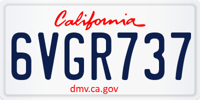 CA license plate 6VGR737