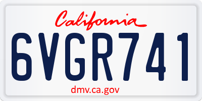 CA license plate 6VGR741