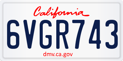 CA license plate 6VGR743