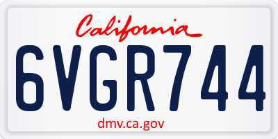 CA license plate 6VGR744