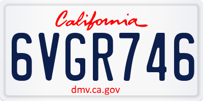 CA license plate 6VGR746