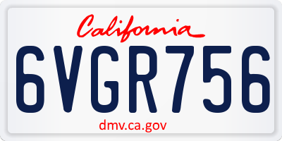 CA license plate 6VGR756