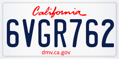 CA license plate 6VGR762