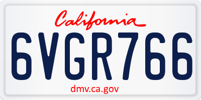 CA license plate 6VGR766