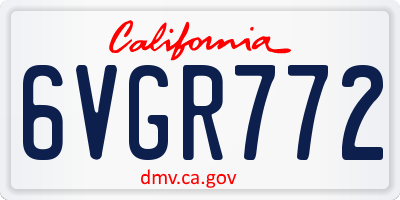 CA license plate 6VGR772