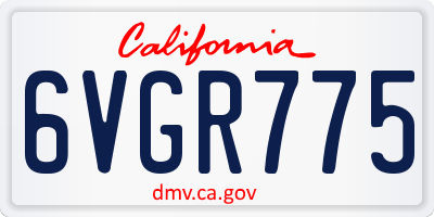 CA license plate 6VGR775