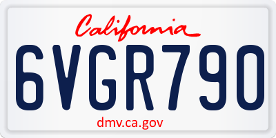 CA license plate 6VGR790
