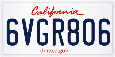 CA license plate 6VGR806