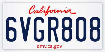 CA license plate 6VGR808