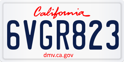 CA license plate 6VGR823