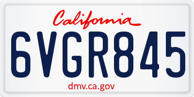 CA license plate 6VGR845