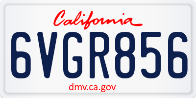 CA license plate 6VGR856