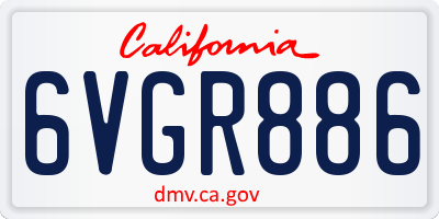 CA license plate 6VGR886