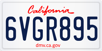 CA license plate 6VGR895