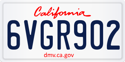 CA license plate 6VGR902