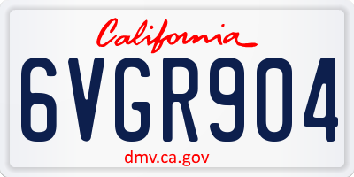 CA license plate 6VGR904