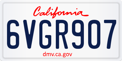 CA license plate 6VGR907