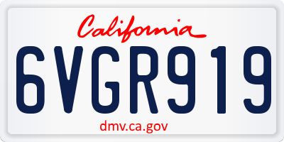 CA license plate 6VGR919