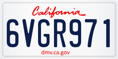 CA license plate 6VGR971